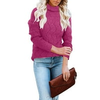 Veatzaer ženski duks od turtleneck pulover debeli džemper mekan i udoban