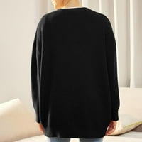SHPWFBE Fall odjeća za žene Cardigan za žene Otvoreno prednje preveliko dugme Lagani džemperi V izrez