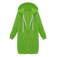 Lhked hoodie za žene zimska pad jakne sa čvrstom bojom jakne i runo i zimski patentni zatvarač džep