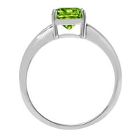 2.0ct jastuk rezan zeleni prirodni peridot 18k bijelo zlato egraviranje izjava bridalna godišnjica angažman vjenčani pasijans prsten veličine 5
