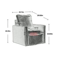 Okretna stolica za barel, velvet tapecirana ležaljka sa metalnom bazom i podstavljenim jastukom, stupnjeva