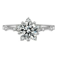 Prstenje nakita Modni Micro Inlaid Circon Snowflake Open Prsten Nakit Pribor za žene za žene