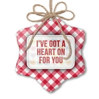 Božićni ukras imam srce za vas za Valentinovo bombonske srčeve crvene plairane neonblond
