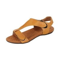 Asdoklhq sandale za žene Ljetne dame ravne pete papuče sandale casual ženske cipele žute 41