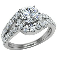 Dijamantni vjenčani pojas podudaranje na ocean val isprepleteni angažmanski prsten 14k bijelo zlato