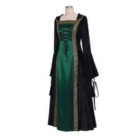 Gakvov renesansne kostimi za žene srednjovjekovna haljina kravata dugih rukava s kapuljačom s kapuljačom