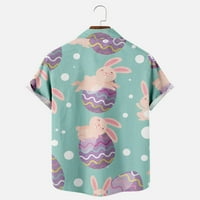Easter Bunny jaja kreativni stil muške košulje kratkih rukava tanka majica za životinje za muškarce