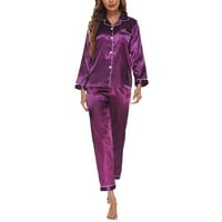 Ženska Silk Satin Pajamas Loungeward Dvodijelna kupaća odjeća prema dolje PJ set