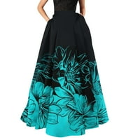 Ženska boemska cvjetna suknja za printu s visokim strukom Pocket na plaži Long Maxi suknja Napomena