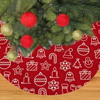 Suknja za božićnu drvvu, crvena plišana Xmas Tree Božićne gume Mat za odmor za odmor Domaći ukrasi