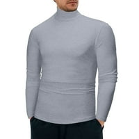 Muške majice Zimska topla visoka ovratnik modna termalna rublja Osnovna platna majica Tee pulover dugih