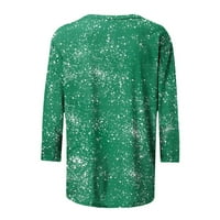 Ženska st. Patrickov dan zelene majice kraljevske krake CSUAL labavi praznici Slatka gnome ispis bluza