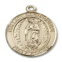 Extel srednje oval 14kt zlato Got Dama Guadalupe Medalja