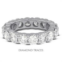 Dijamantni tragovi UD-EWB100- 14K bijelo zlato 4-prong-prong - 3. Carat Ukupno prirodni dijamanti klasični vječni prsten