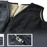 Glookwis Muška puna zip kaput plišana odjeća casual redovna fit jakna prsluk bez rukava s džepovima