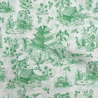 Onuone pamučna kambrića Zelena tkanina Azijska japanska uzorka Tkanina za šivanje tiskane plovne tkanine
