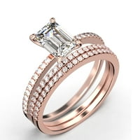 Art Deco 2. Carat Emerald Cut Diamond Moissite Angažman set za angažman, vjenčani prsten u 10K čvrstih