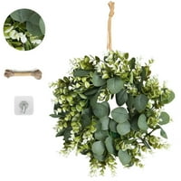 Leeten umjetni eukaliptusni list ukrasni vijenac Fau zeleno lišće zelenilo vijenac za zidni prozor s prednjim vratima
