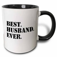 3Droza najbolji suprug ikad - zabavni romantični oženjen Wedded Love pokloni za njega za godišnjicu ili zaljubljene Dan, dva tonska crna krigla, 11oz