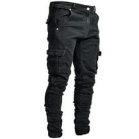 Muške bočne džepove pantalone sa patentnim plačkama Skinny Traperice