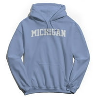 Michigan grafički sport sivi muški pamučni pulover hoodie