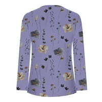 Yyeselk tunike ili vrhovi za nošenje sa gamašima casual lijepi cvjetni print ugodni bluze modne dugih