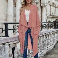 Moderna jakna za ženske ležerne labave dugih rukava s dugim bojama dugim dugim dupustima