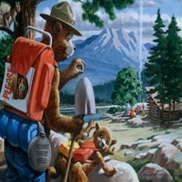 Smokey Bear, špijuniranje kampera, zvanično licencirani vintage poster