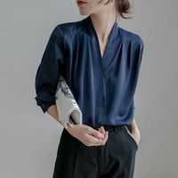 Patlollav Clearence ženske majice Modni seksi casual solid V izrez dnevno praznični bluza