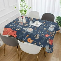 Crtani šumski životinjski rakun za stolnjak za stol za stol za zabavu za blagovaonicu za zabavu Kuhinjski dekor, mrlje i gužvu otporna na pranje stola