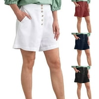 Ženske kratke hlače Pamučni struk žene elastične ljetne ženske kratke kratke hlače i visoki čvrsti struk