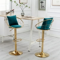 Barske stolice set od 2, 360 ° okretne kolibene stolice sa nikim kolica sa mrežom leđa i jastuk, moderne