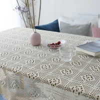 Creative Crochet čipke stolnjak pravokutnog pletene tkanine pamučne bež