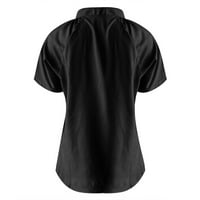 Ženske košulje Žene Casual Loress Vruće Vreće Soild kratki rukav Tors T-majice Tee Black XL
