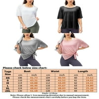 HAITE HONGE SCOOP CATHTED TEE Quick Suwe Pogledajte kroz bluzu Yoga Split Skraćeno vježbanje kratkih
