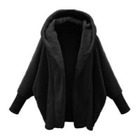 CAICJ Crna koža kožna jakna Žene Žene Ležerne prilike Blazer Loot Fit Otvoreni prednji subjekti jakne