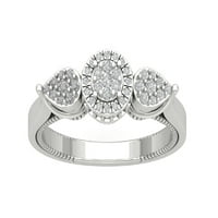 Araiya Sterling Silver Halo Cluster Diamond Ring za žene, veličina 10
