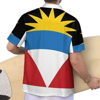 Košulja za zastava za muškarce Retro Big i visoki gumb dolje majice Casual Aloha majice kratkih rukava