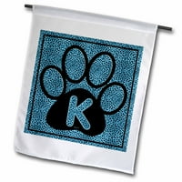 3Droza slovo K Blue Cheetah Print Cat Paw - Zastava bašte, prema