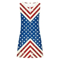 4. jula Ženska američka haljina za zastavu Flowy haljina Patriotsko sunderss casual zvetska prugasta