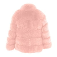 Virmaxy Women Zima Fau FO kaput plišana jakna plus veličina zimska topla labav postolja ovratnik za