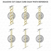 Širok dijamantski CUT CUBAN CUBB CURB LANK Ogrlica od 10k žuto zlato 16-24