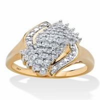 Palmbeach nakit okrugli dijamantski klaster bypass prsten TCW u čvrstom 10k žutom zlatu