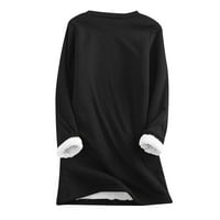 Olyvenn Žene zadebljane plišane topline Plus size Casual Comfy Party Dressy Majice Jesen Crew Crt Crt