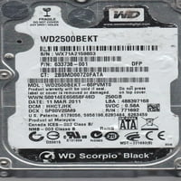 WD2500BEKT-60PVMT0, DCM HHCTJHK, Western Digital 250GB SATA 2. Tvrdi disk
