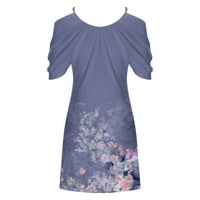 Ljetne haljine za prodaju za žene plus veličine kratkih rukava tisak cvjetnog uzorka haljina okrugla