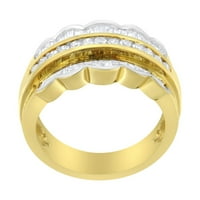 14KT žuti i bijeli zlatni karat TDW dijamant Moderni bend prsten
