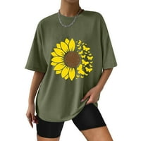 Ženska majica košulja Žene modne labave majice okrugli vrat kratkih rukava ljetne casual majice