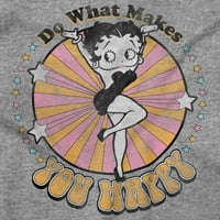 Retro Betty Boop Što vas čini srećnom ženskom majicom, dame Tee Brisco marke 3x