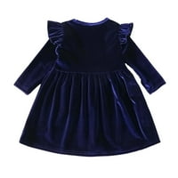 Baozhu Toddler Little Girl Velvet Haljina, vintage haljine Djevojke za bebe Halloween Božićna odjeća jesenska haljina